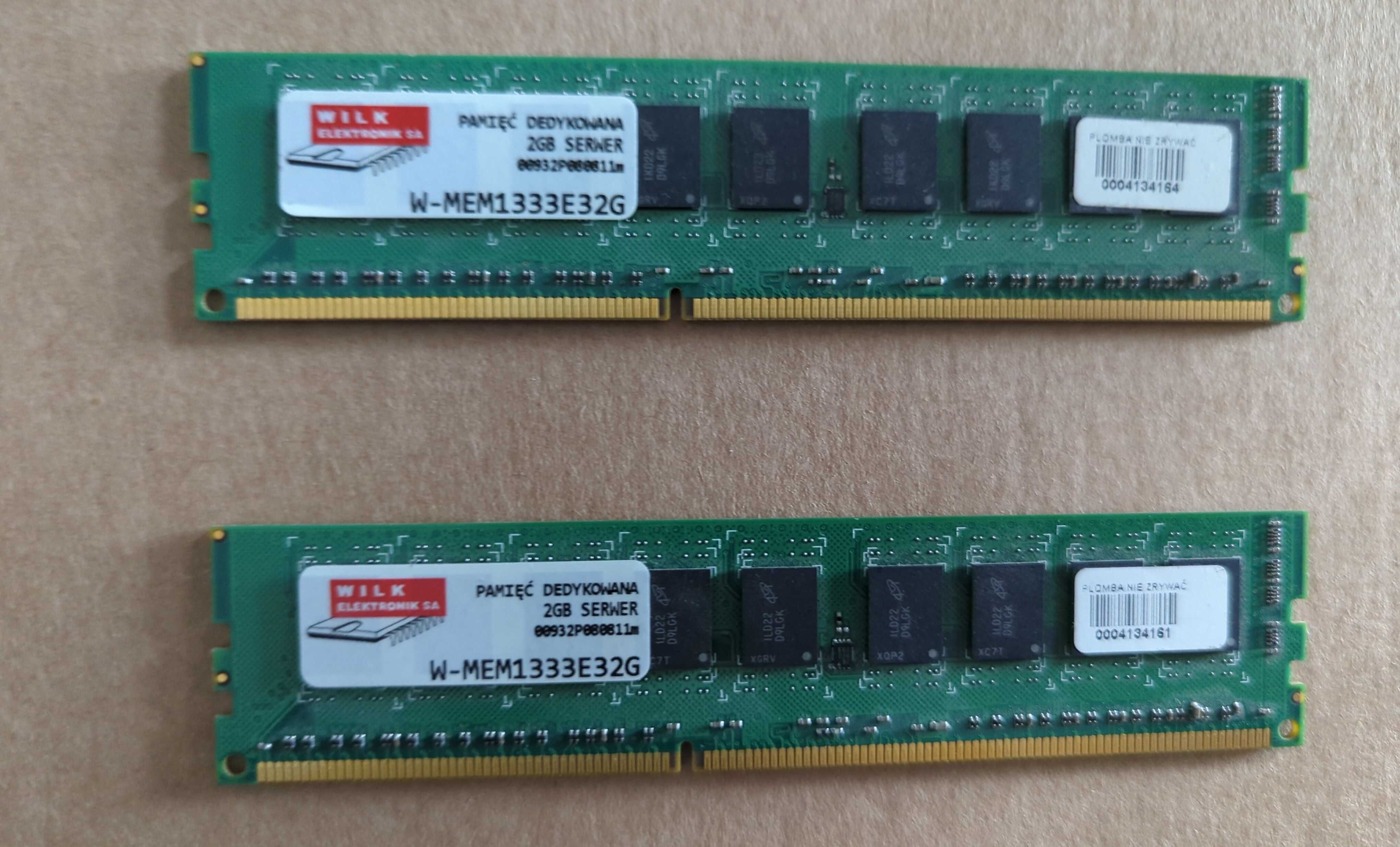 Pamięć RAM ECC PC3L-12800E 4GB oraz 2GB oraz DDR3 8GB 1600
