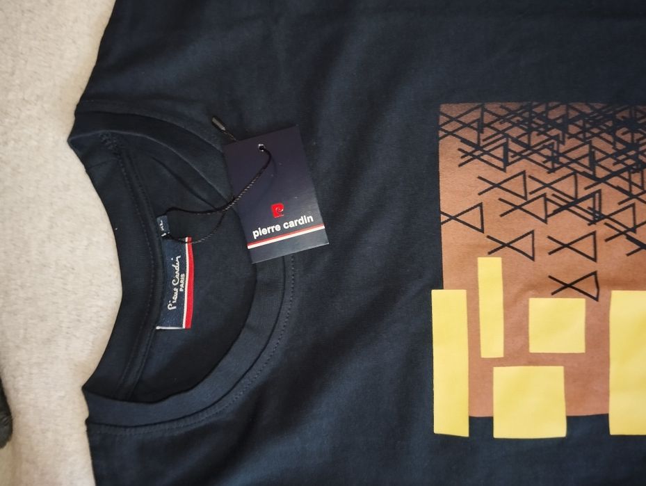 Nowa koszulka t-shirt Pierre Cardin XL Navy Blue bawełna