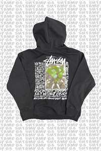 Stussy bluza z kapturem "Green Flowers"