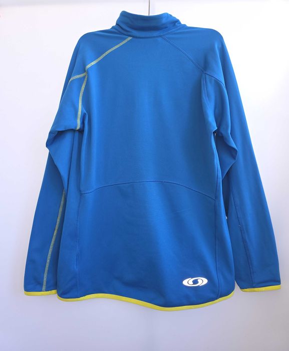 Женская голубая термо кофта на молнии salomon флиска флисовая кофта