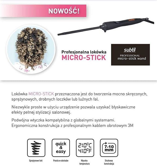 Subtil Profesjonalna lokówka Micro Stick TURMALIN