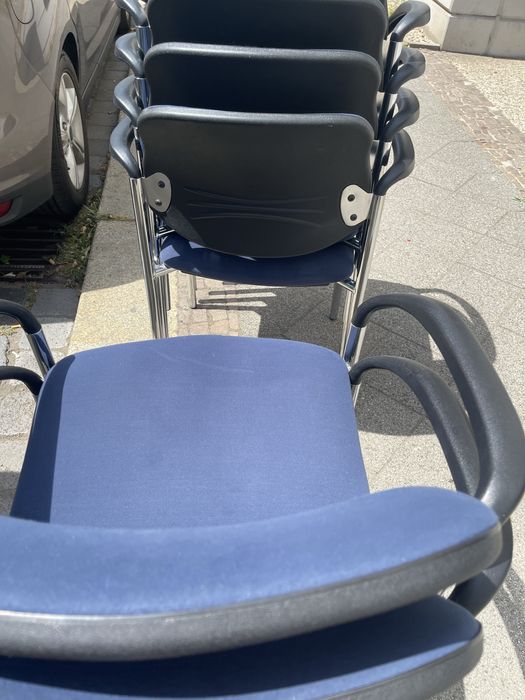 Krzesła biurowe chrome p.navy 8 sztuk