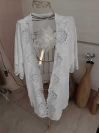 Narzutka rosch biała kolekcja vintage prl boho oryginalna bluzka biała