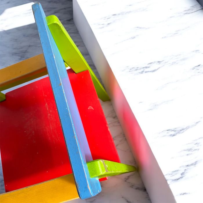 Kolorowe krzesełko dla dziecka z litego drewna bukowego Polskie