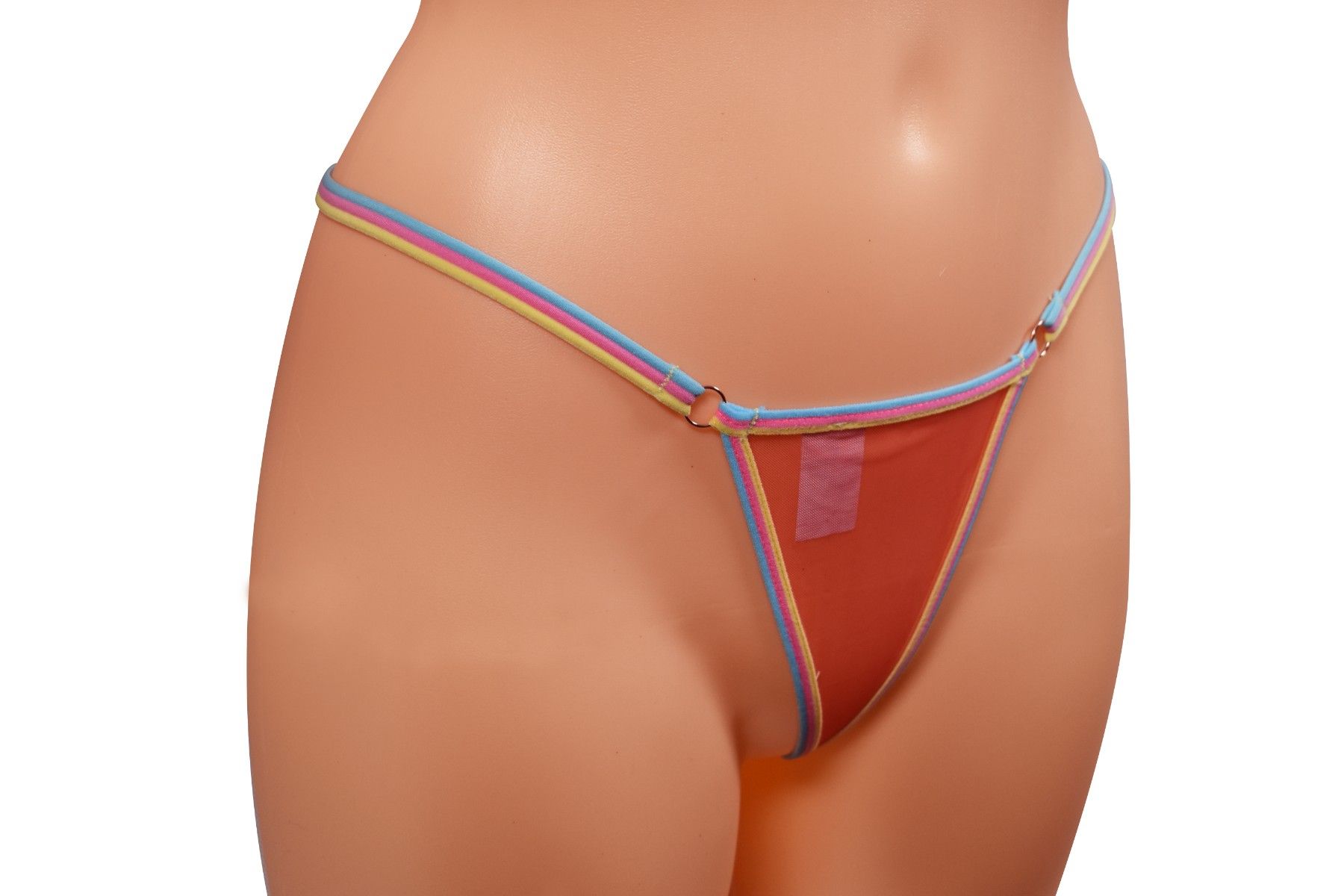Verona Bikini kolorowe prześwitujące dla odważnych plaża czerwony