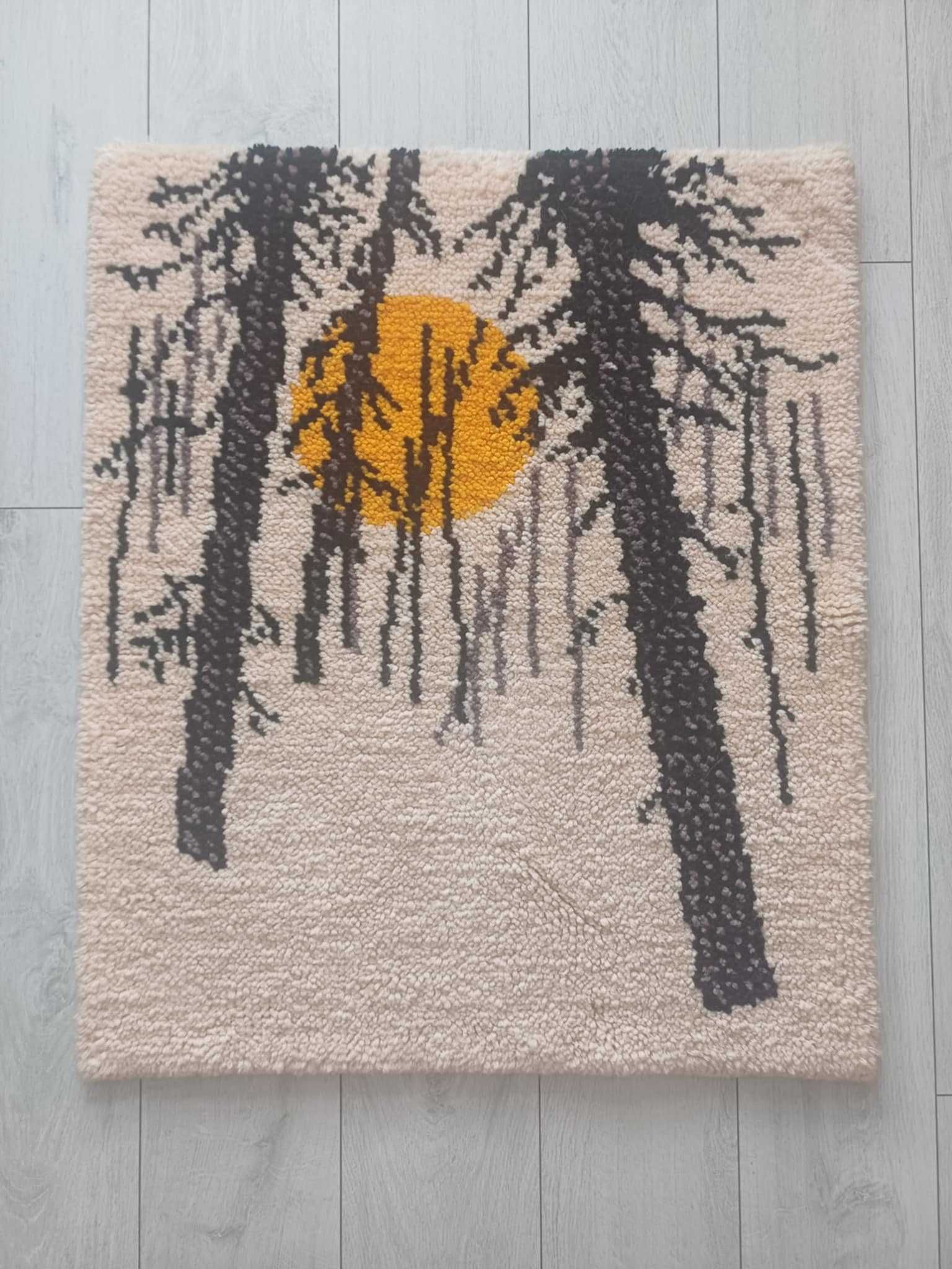 wełniany gobelin, kilim lata 70-te