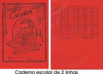 Caderno escolar antigo dos anos 50/60 de 2 linhas.