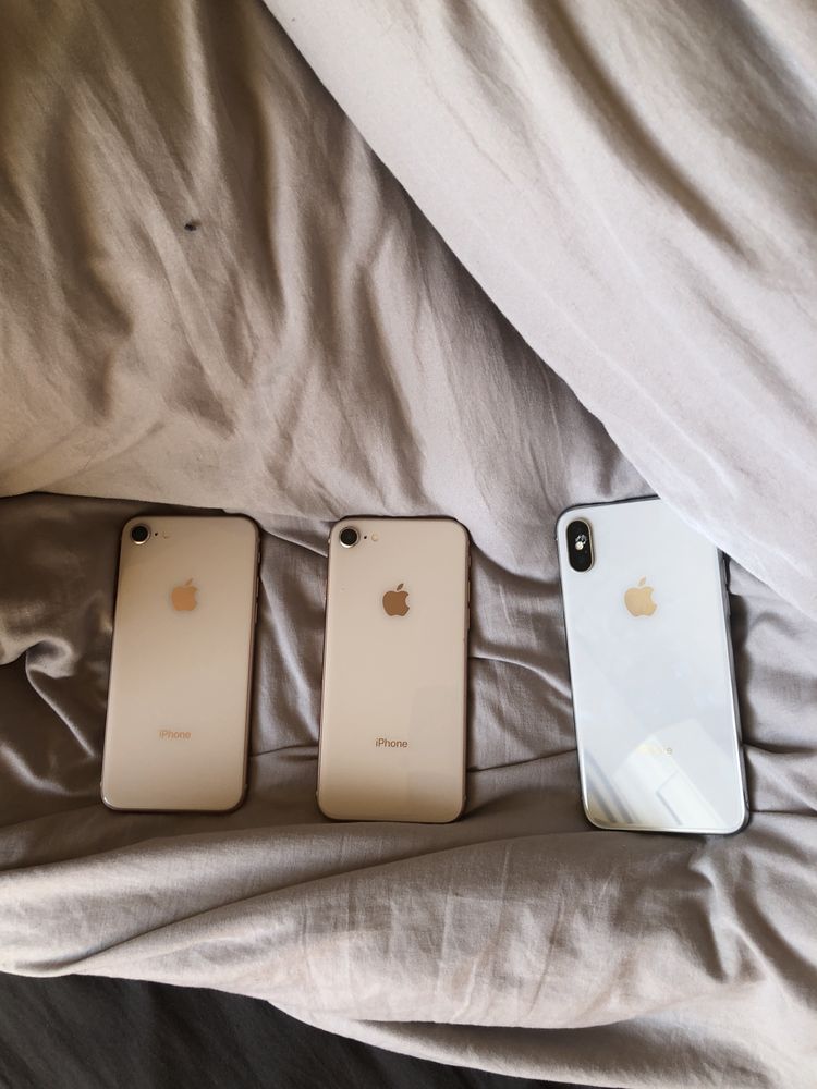 2 iphones 8 e 1 iphone X (para peças)