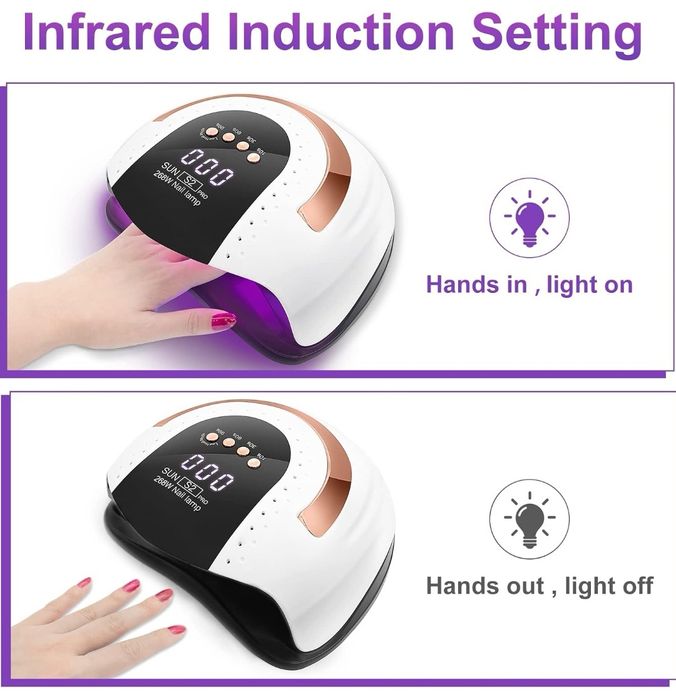 LKE Lampa UV do paznokci 268 W żelowa lampa do paznokci suszarka