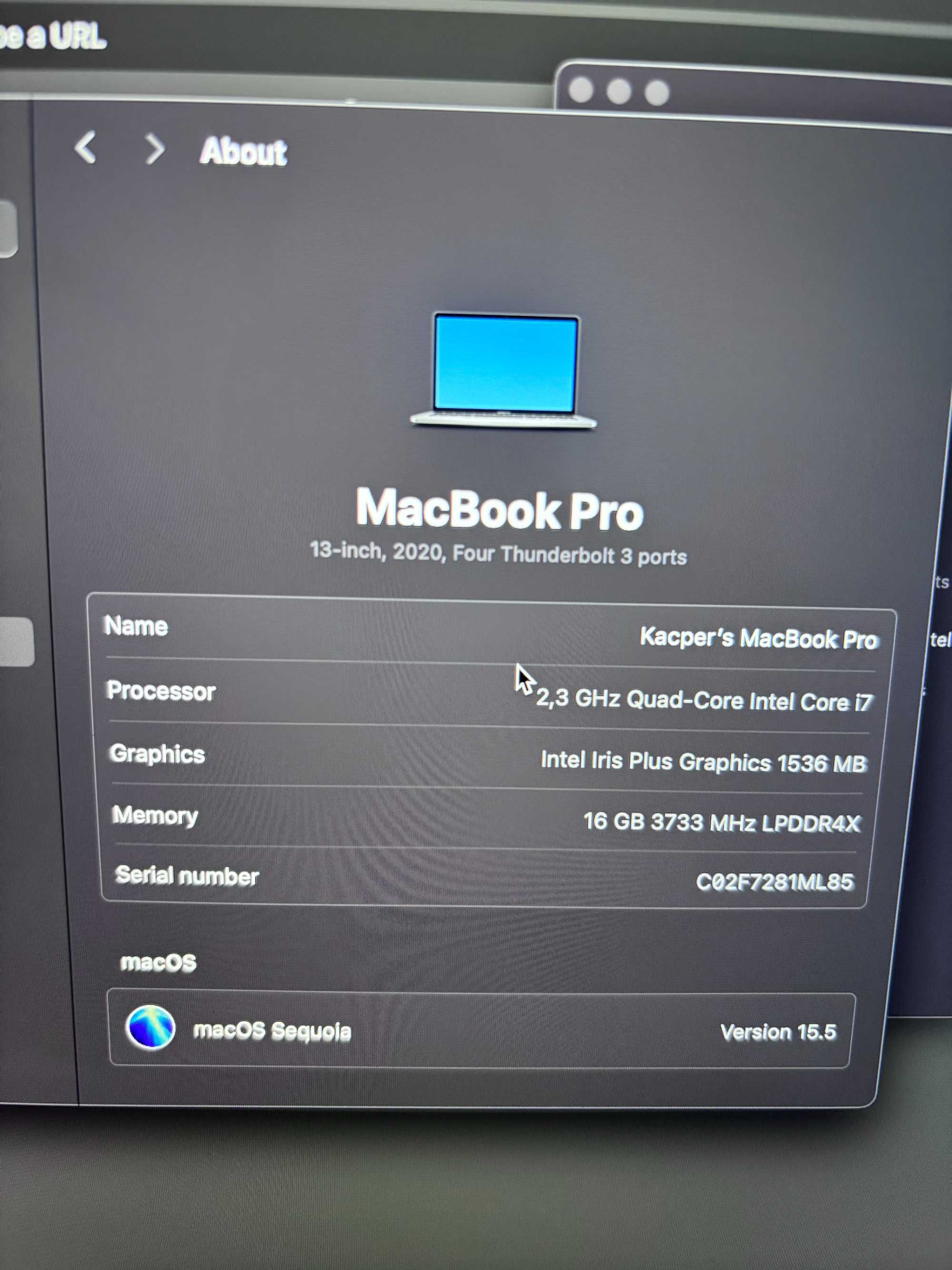 MacBook Pro 13" 2020 / i7 / 16GB / 512GB SSD