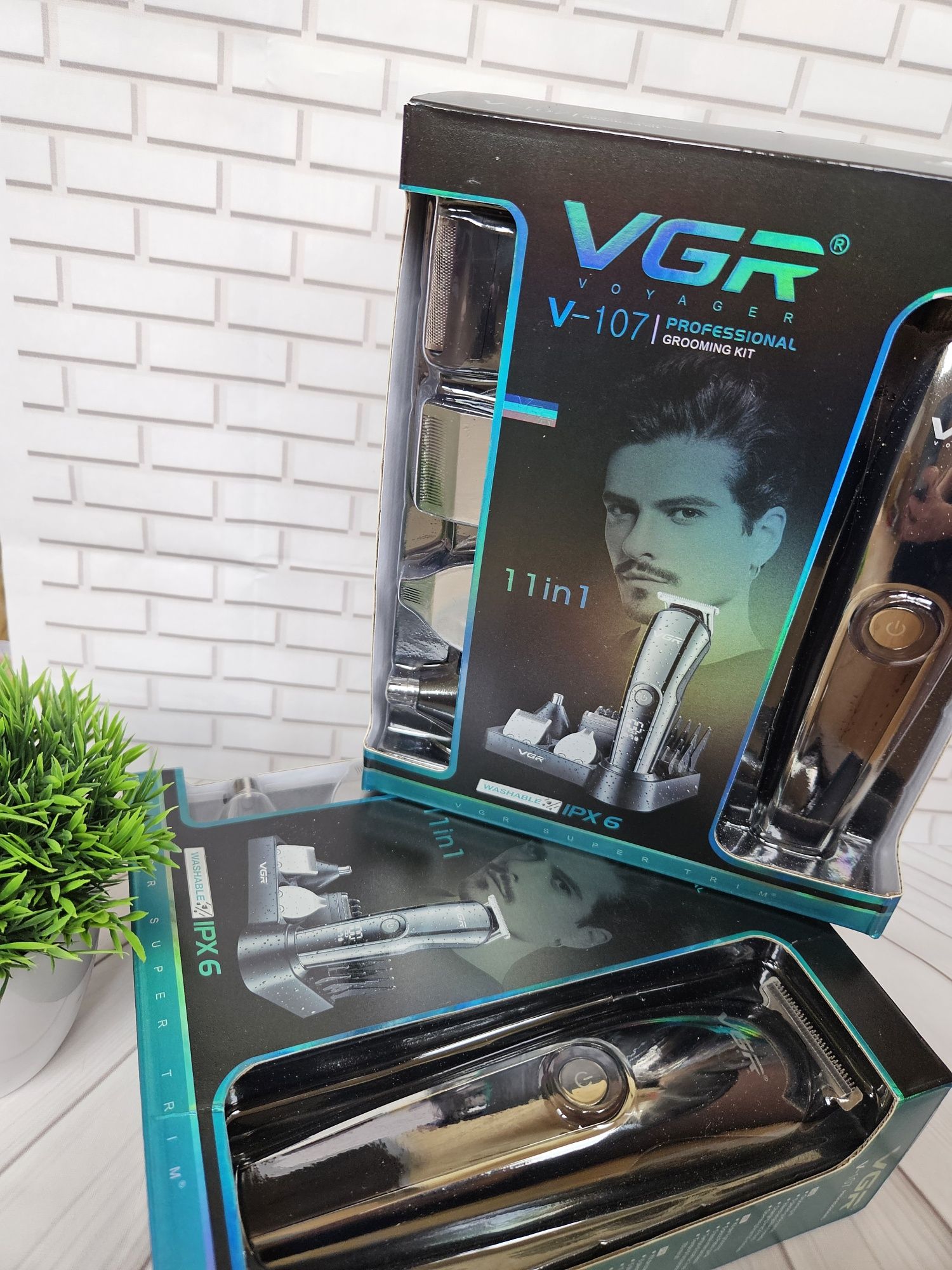 Набір vgr 107 машинка для стрижки 11в 1 тример для голови бороди