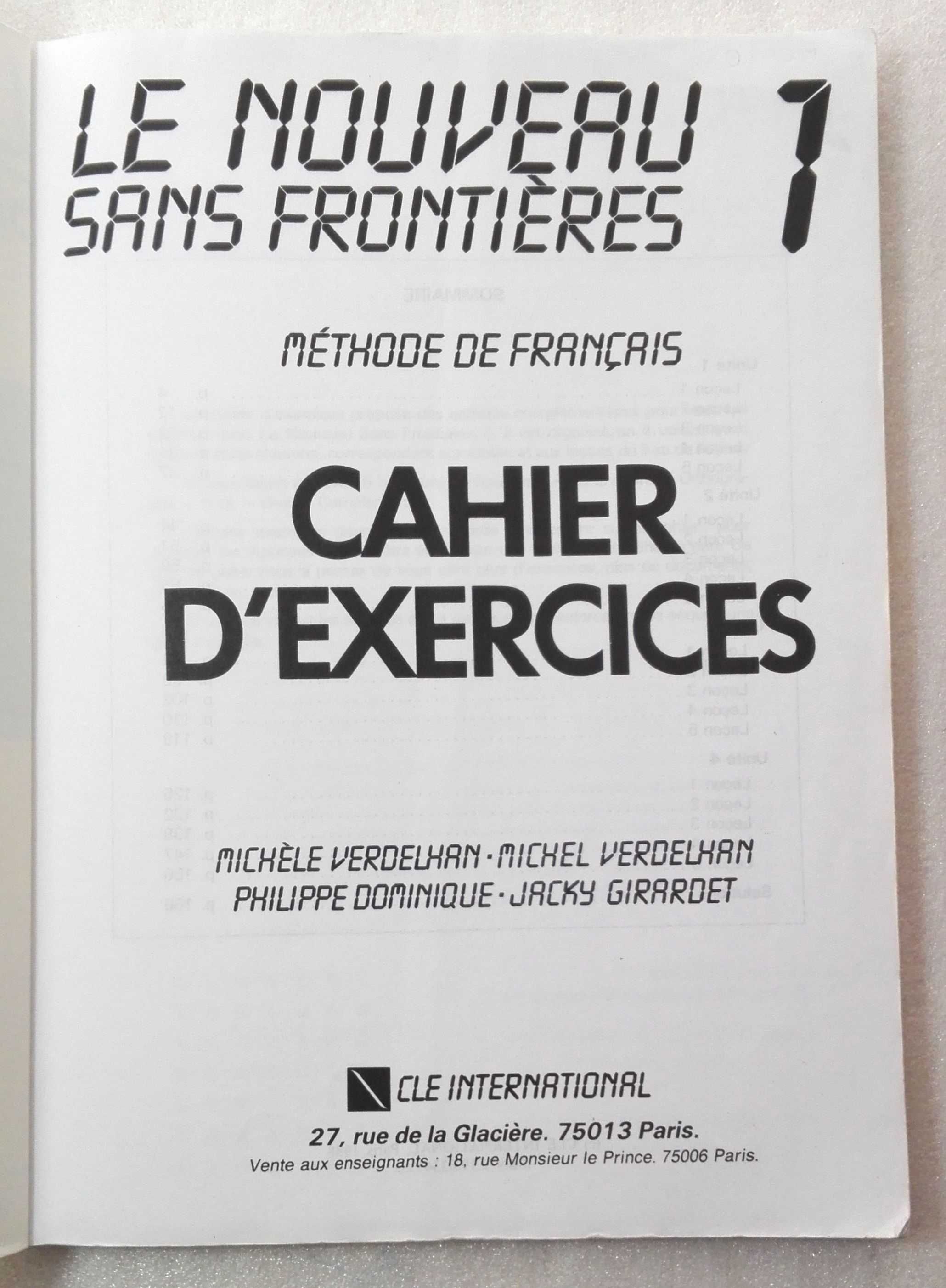 Livro Le Nouveau sans Frontieres- Cahier d'exercices