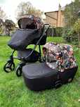 Wózek Adamex Reggio Flowers w Kawiaty + Fotelik Cybex