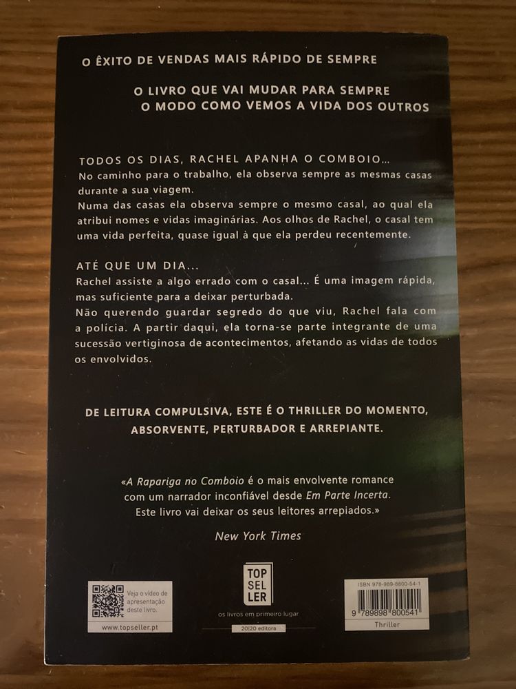 Livro A rapariga no comboio - Paula Hawkins