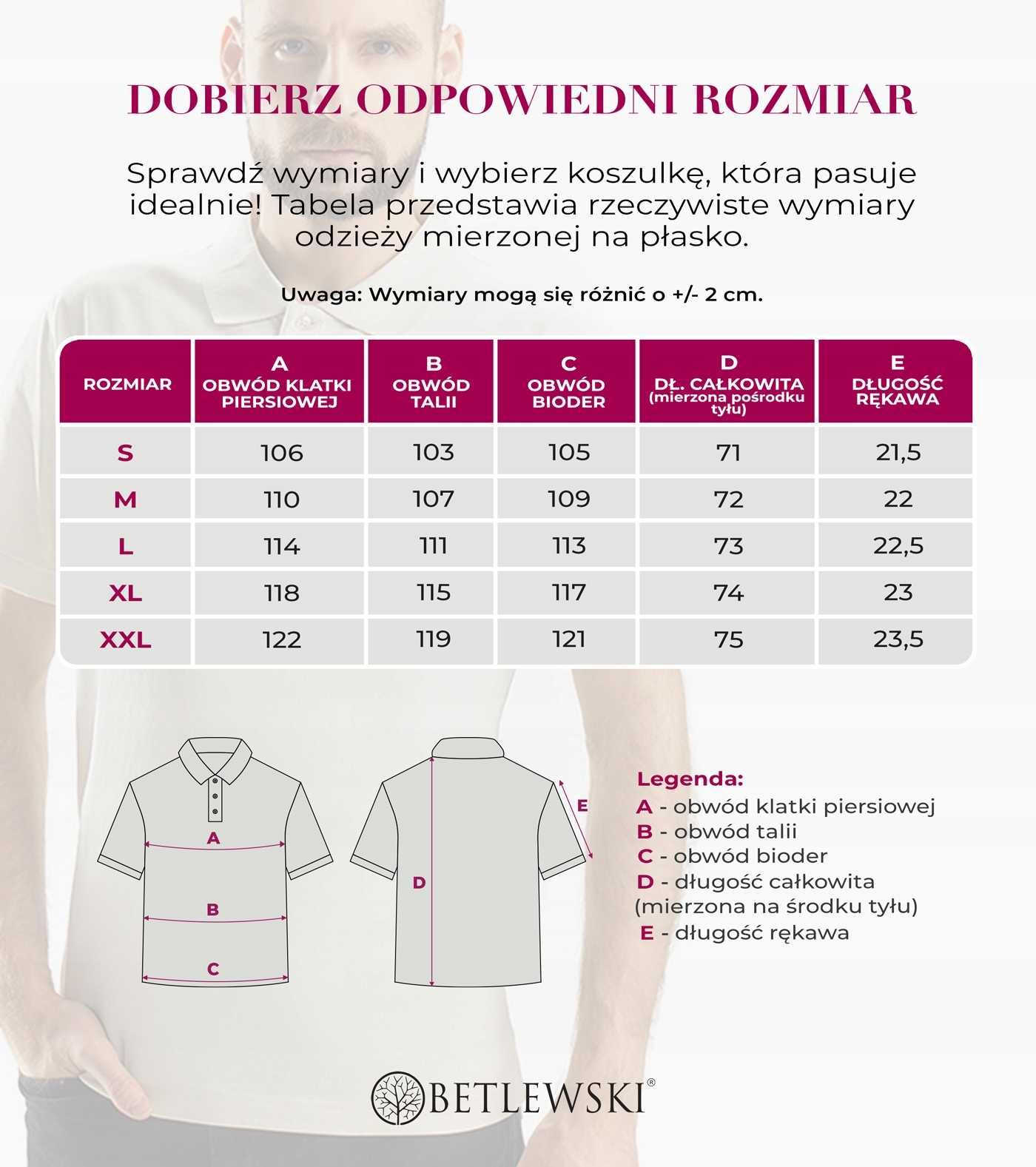 BETLEWSKI Zestaw Dwóch Męskich Koszulek Polo Z Kołnierzykiem 2w1