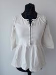 Bluzka elegancka S 36 ecru falbanka