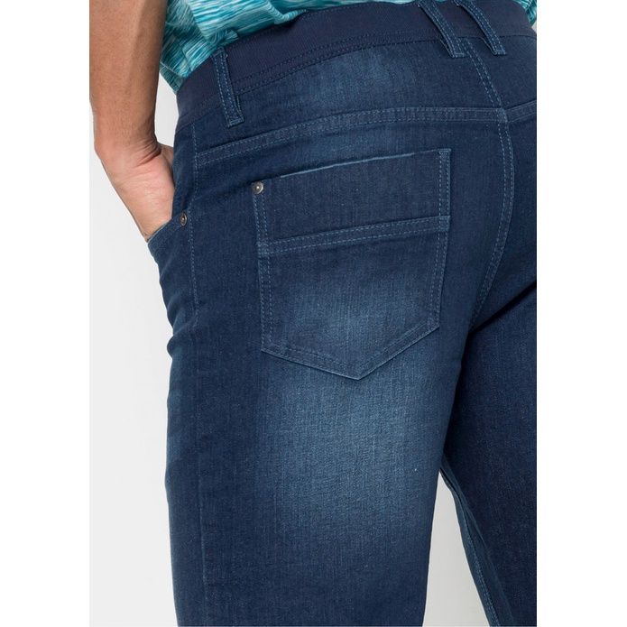 Bonprix Jeans spodnie bermudy granatowe bawełniane 48