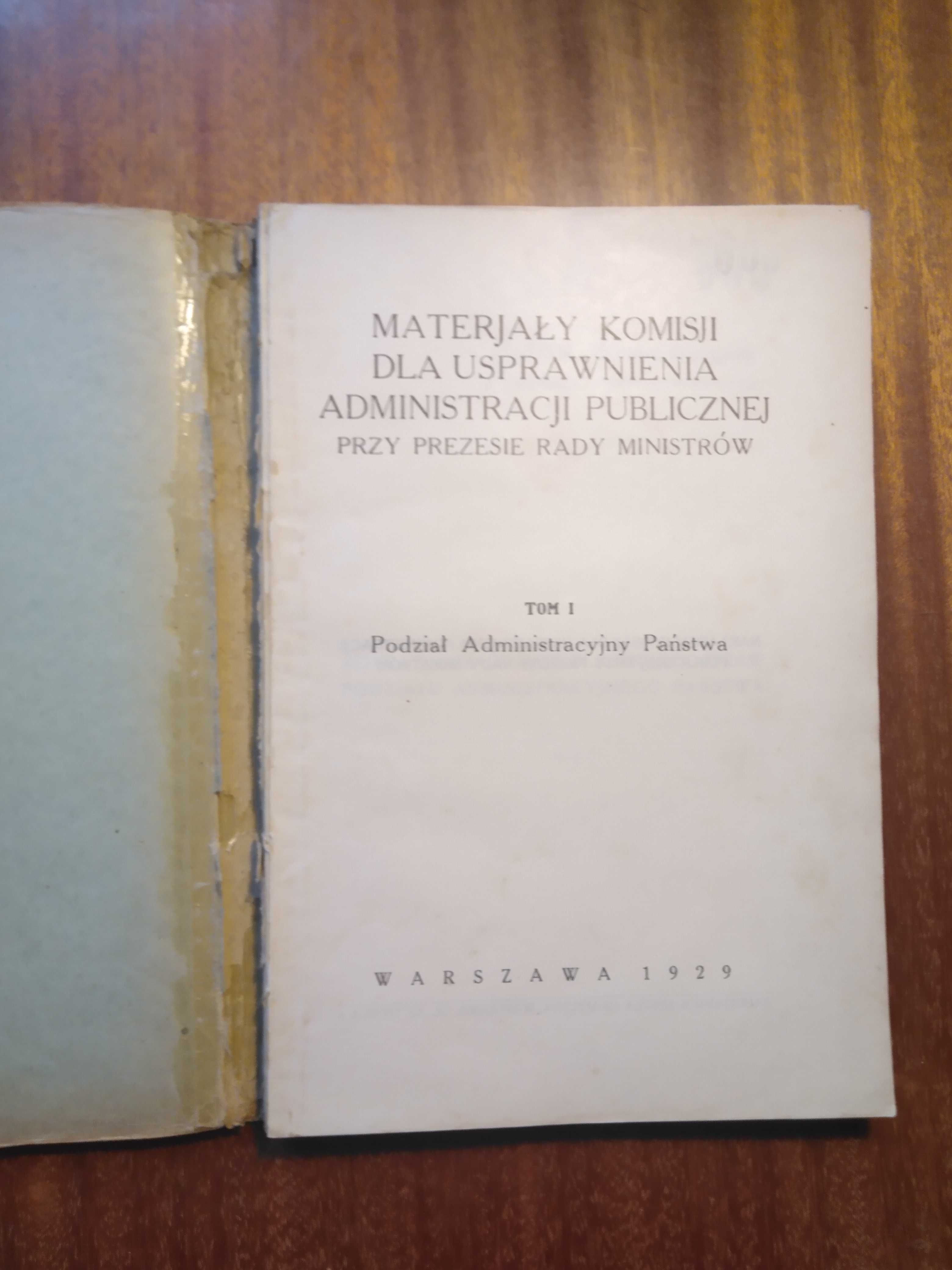 Materiały komisji dla usprawnienia administracji publicznej 1929