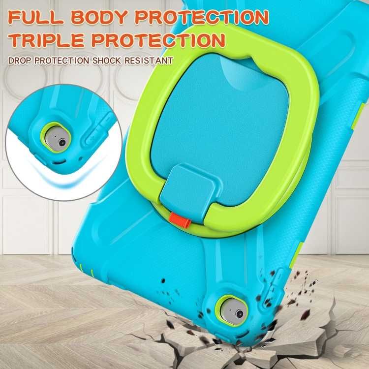 Pancerne Etui z Paskiem i Uchwytem do iPad Mini 5/4 niebiesko-zielone