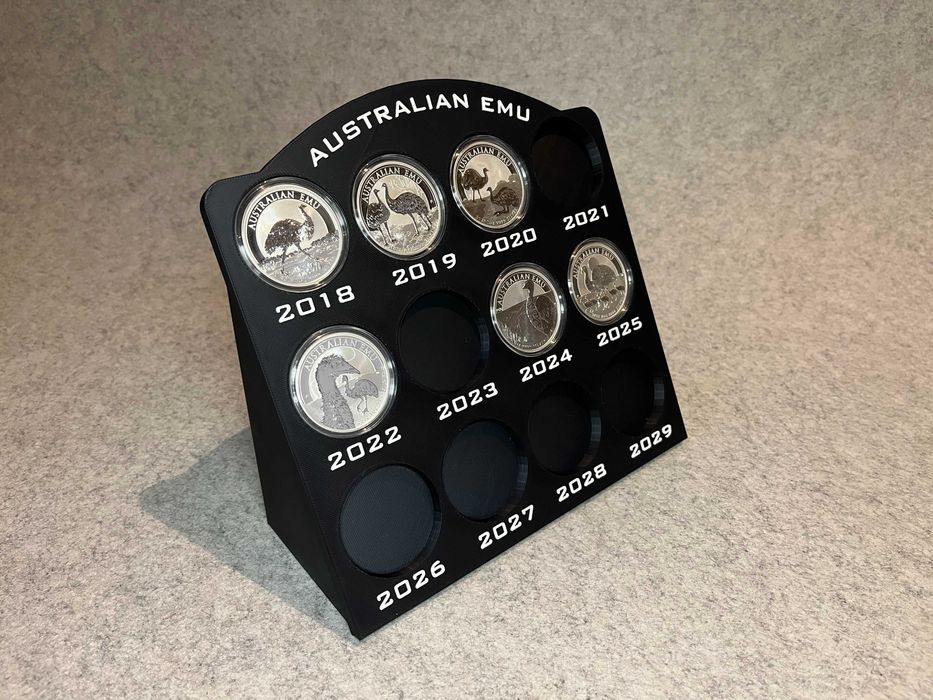 Ozdobny stojak etui na srebrne monety 1oz Australian Emu
