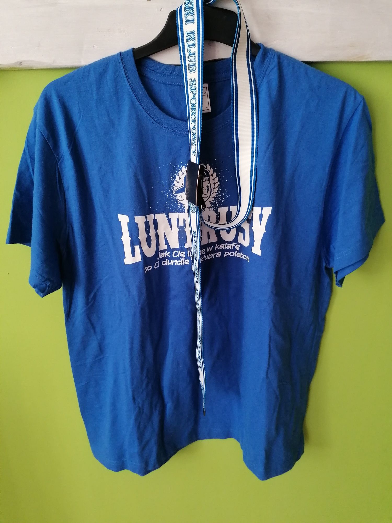 t shirt niebieski, modrakowy xl koszulka dla kibica,luntrusy