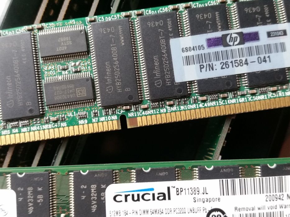 Pamięć DDR2 216mb 512Mb 400mhz 800 dimm ecc 1GB micron 1rx8pc2-5300f