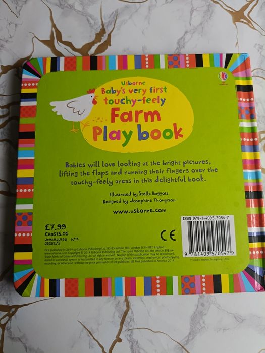 Книга видавництва Usborne Baby’s Very First Touchy-Feely Farm Play