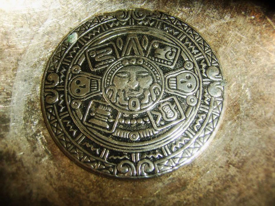 Srebrna Misa Majów do Picie Koki Ziół Psychotropowych z Peru XIX Wiek