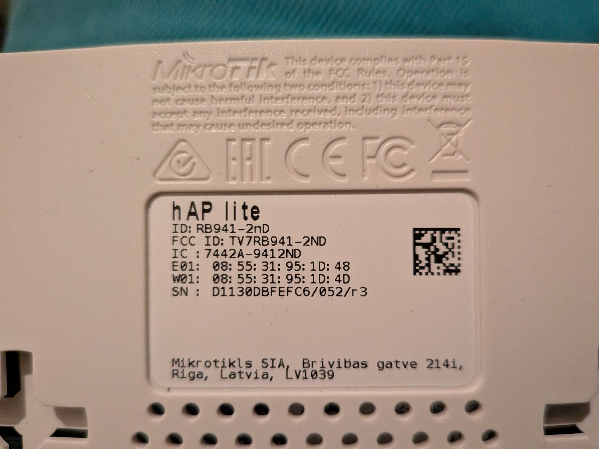 Роутер MikroTik hap lite Латвія