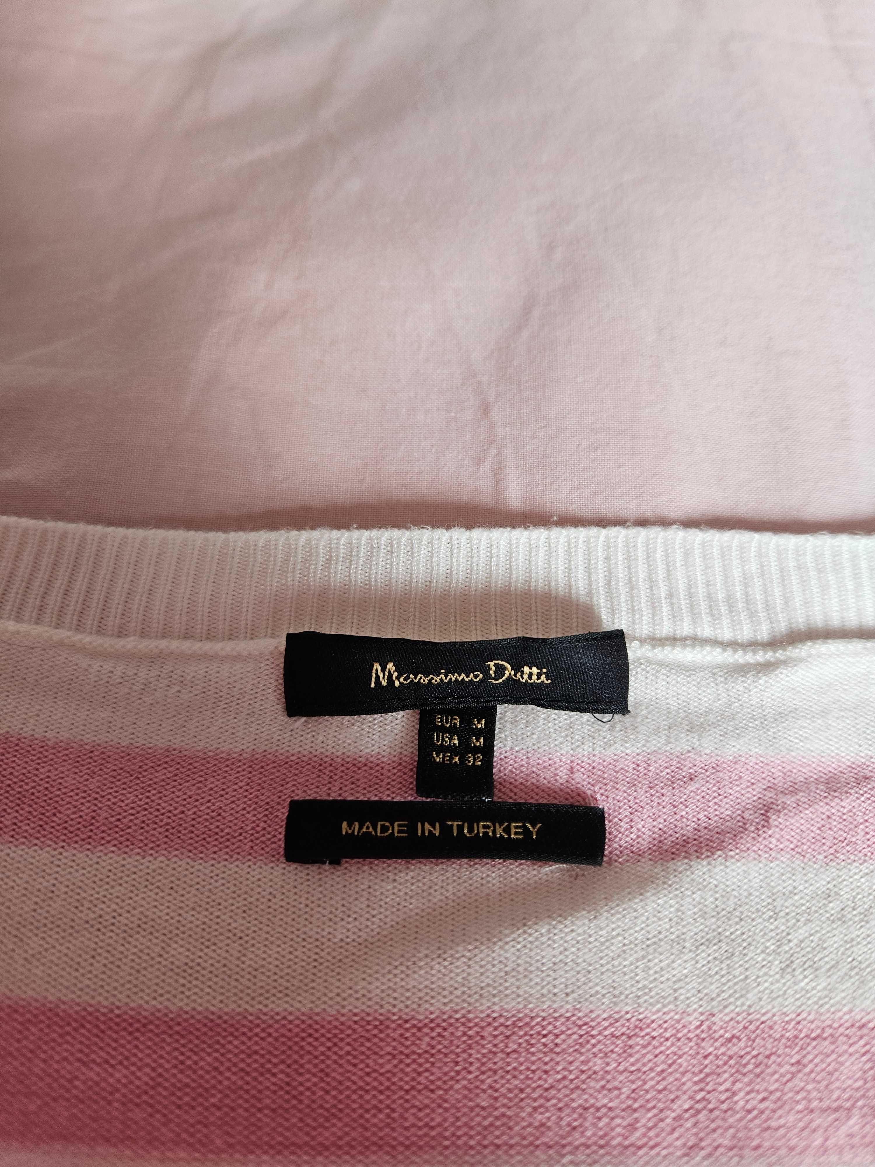 Camisola cor-de-rosa e branca da Massimo Dutti