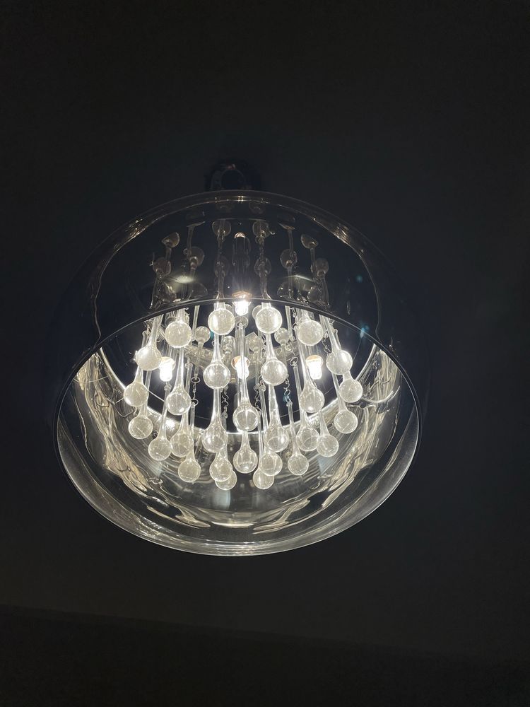 Lampa wisząca / żyrandol glamour (duża) z sopelkami/kryształkami
