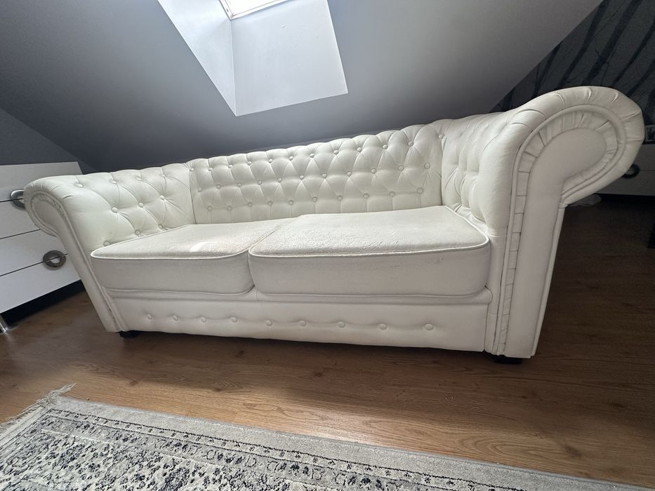 Sofa kanapa ekoskóra biała