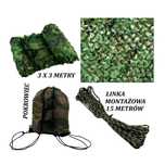 PAKIET Siatka wojskowa 3x3M ETUI Linka Montażowa 15M OKAZJA