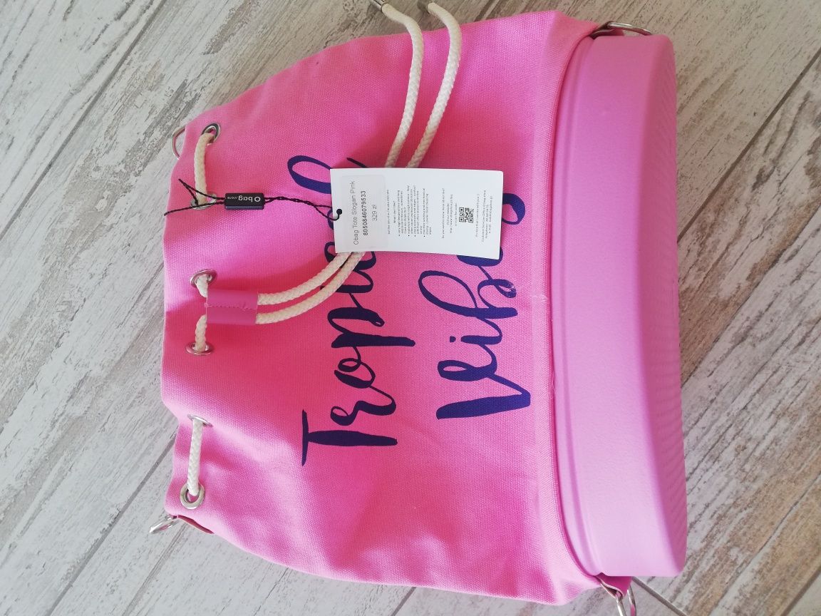 Plecak O bag Obag różowy Tote Slogan Pink