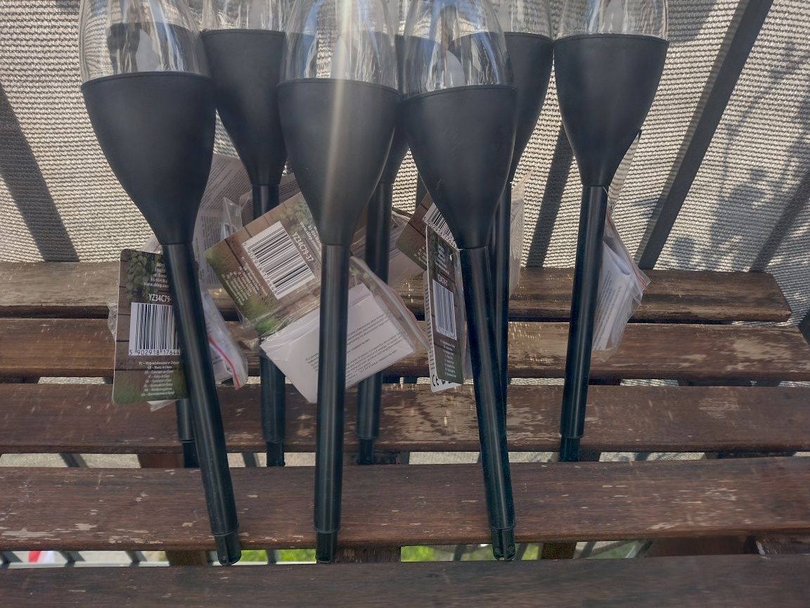 Solarne lampki pochodnie hit tego lata 8 sztuk duży zestaw