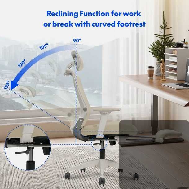 Ergonomiczne krzesło biurowe, składane