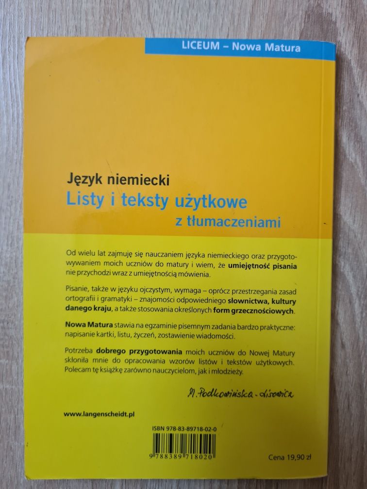 Listy użytkowe niemiecki matura