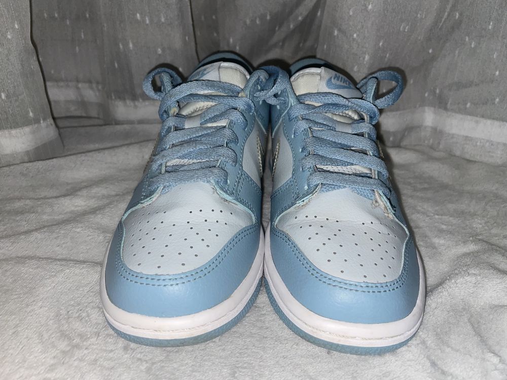 Оригинал кроссовки nike dunk low clear blue swoosh gs