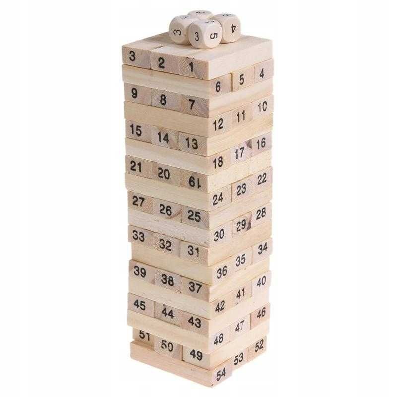 Drewniane klocki JENGA gra zręcznościowa chwiejąca się wieża yenga