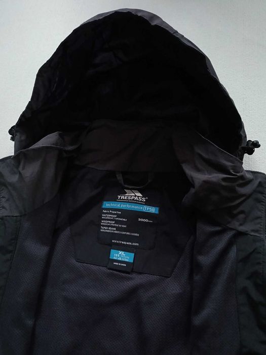 Waterproof Jacket XL Mens Tresspass Tres Shield TP50 Dark Grey