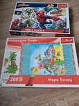 Puzzle 200 elementów mapa Europy i Spiderman