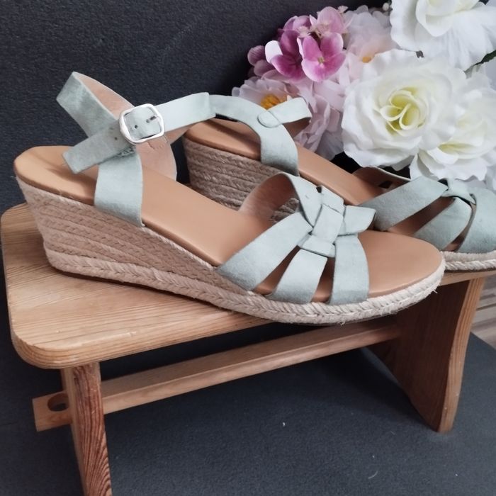 Miętowe espadryle / sandały damskie Graceland, r. 42 – jak nowe