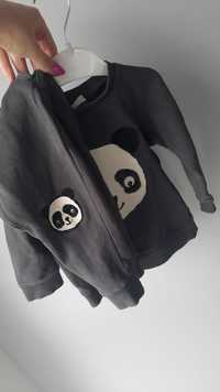 Komplet zestaw dresowy dres Panda H&M 86