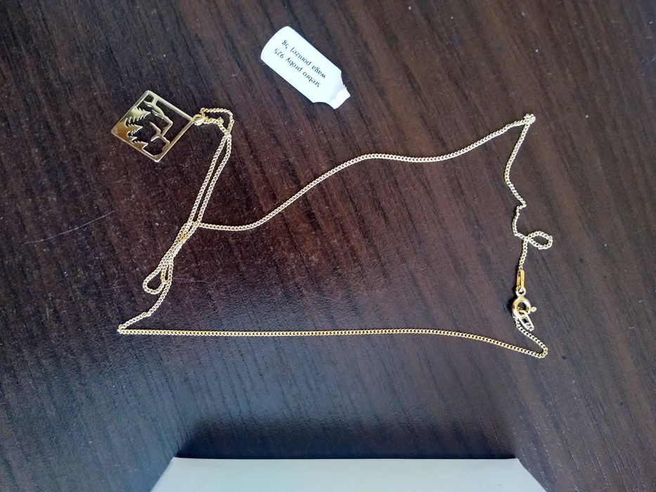 Łańcuszek srebrny pozłacany GÓRY