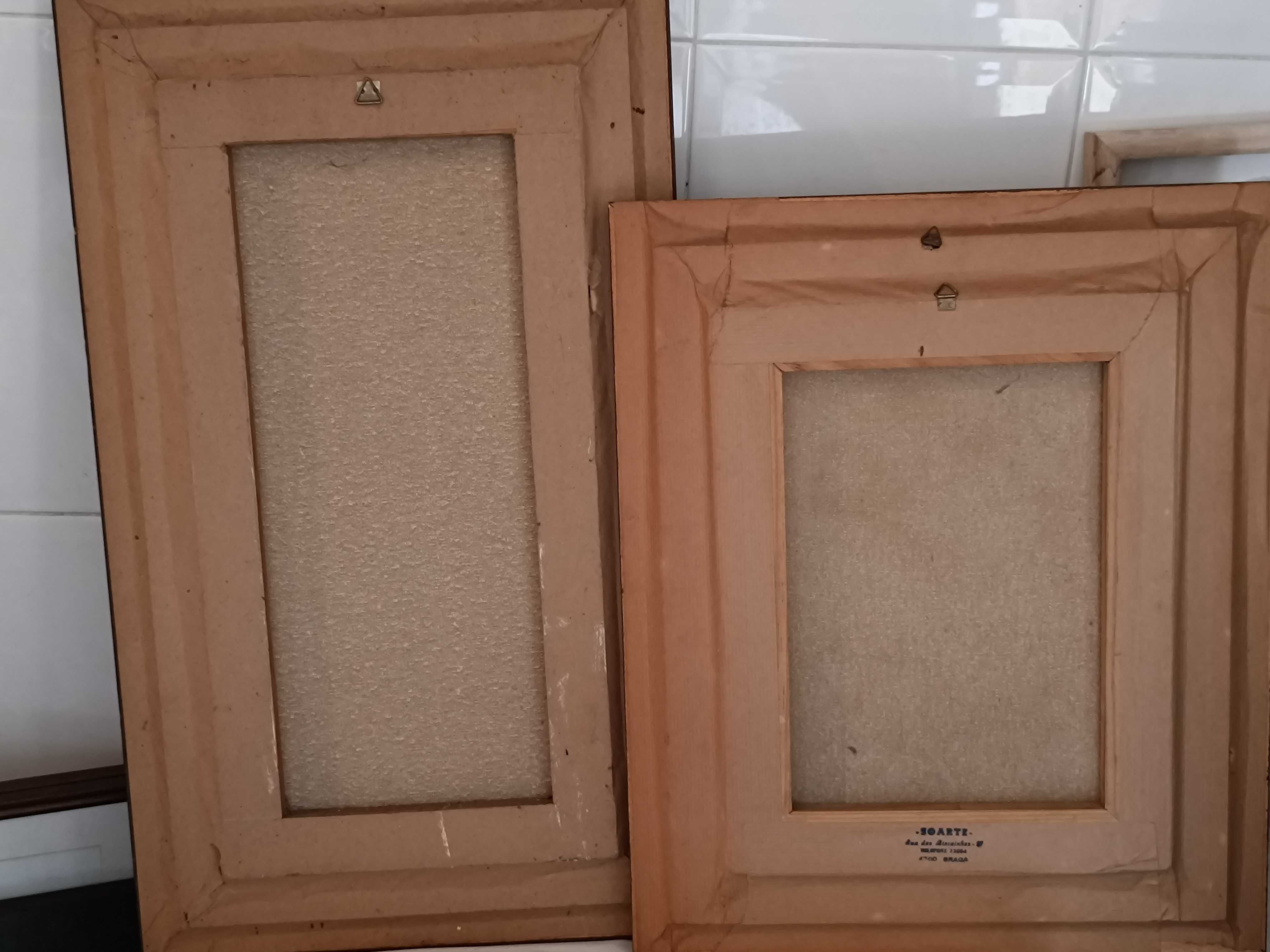 2 Quadros antigos de flores, pintados à mão