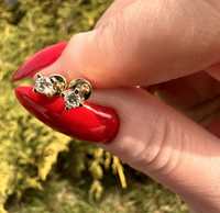 Золоті сережки пусети з діамантами 3 мм.,0,20 ct 1,6 грама