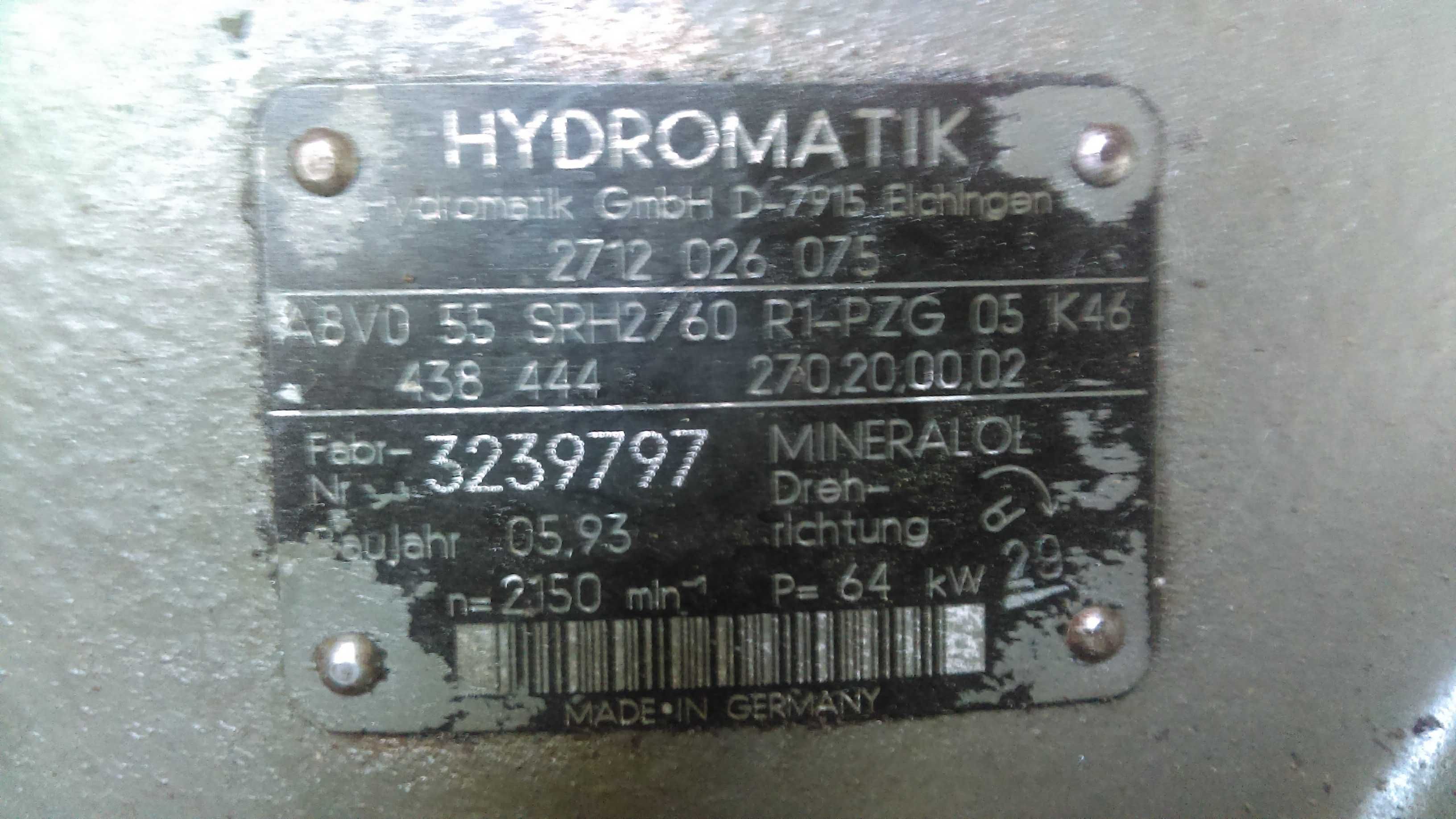 Pompa hydrauliczna Hydromatik A8V055 Zamiana