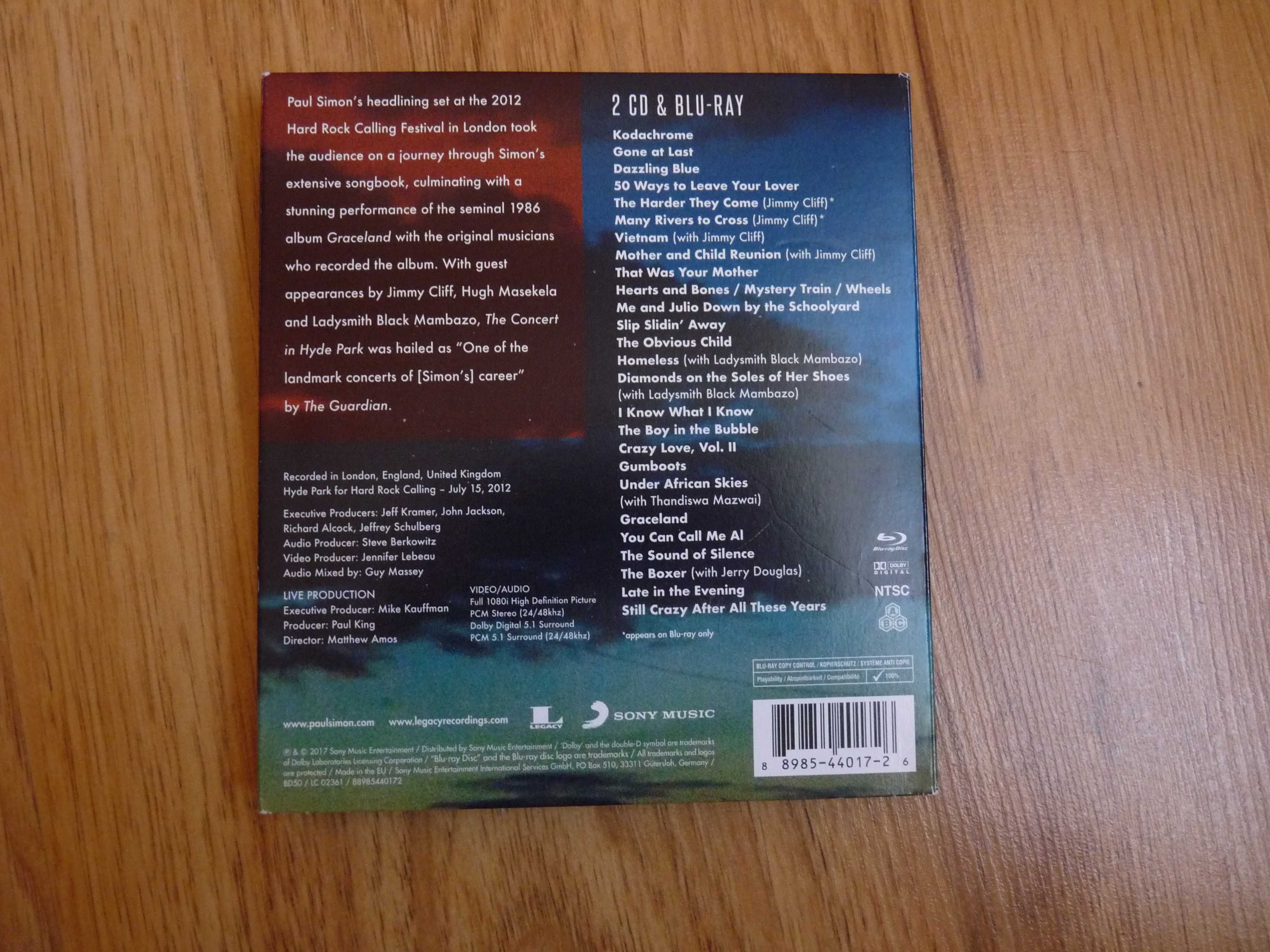 Paul Simon  The Concert In Hyde Park  Blu Ray + 2CD  Stan  BDB