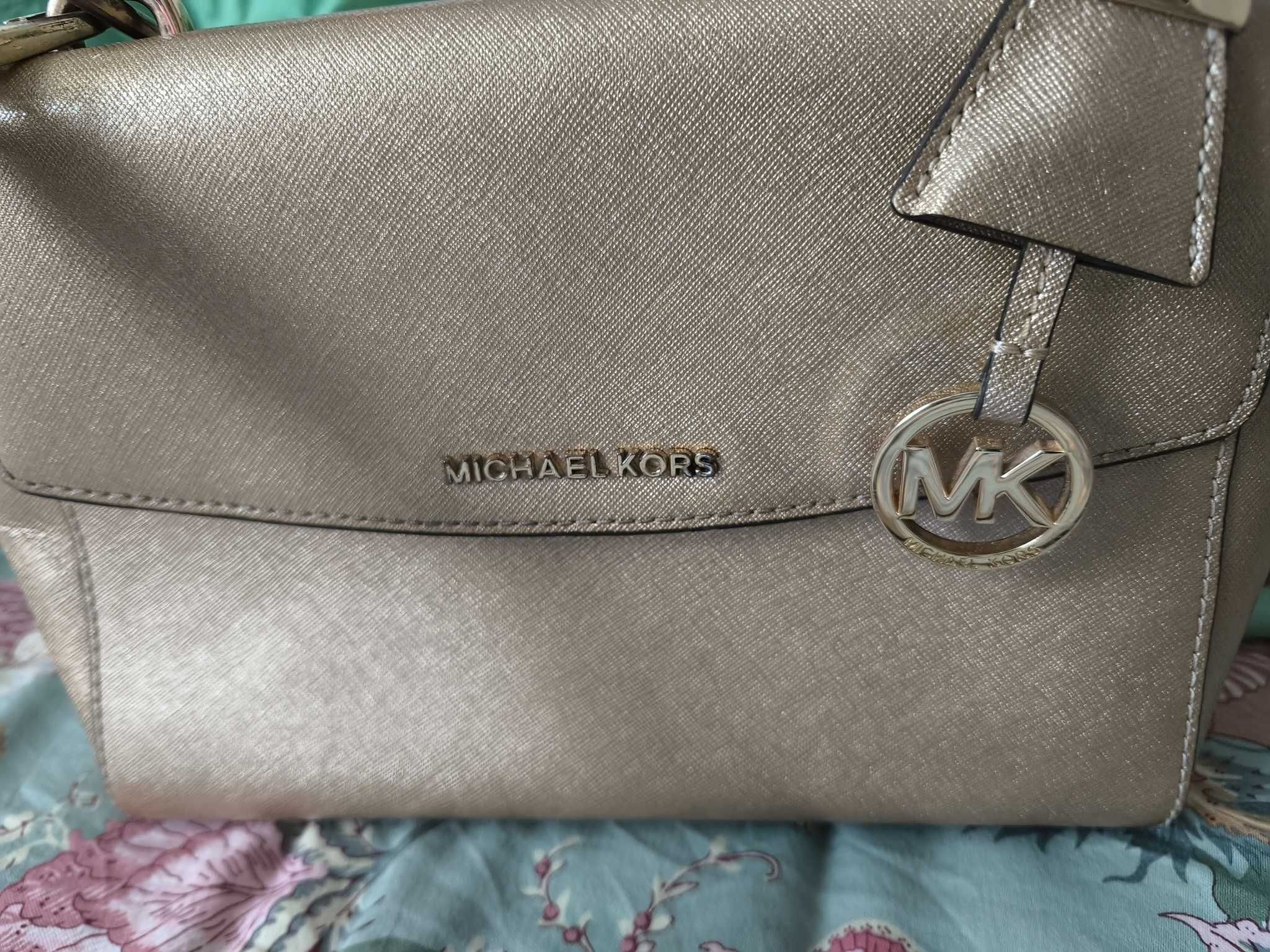 Torebka Michael Kors Metallic Gold Skóra Mini Ava