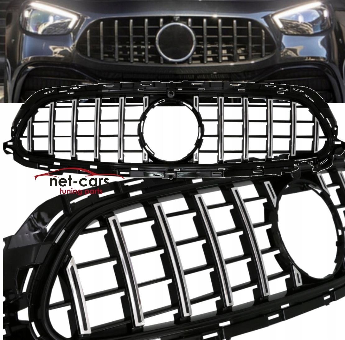 Grill MERCEDES W213 S213 C238 A238 LIFT 20- GT R AMG Czarny chrom